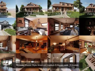 Modular Classic Style American medium 5 House pack