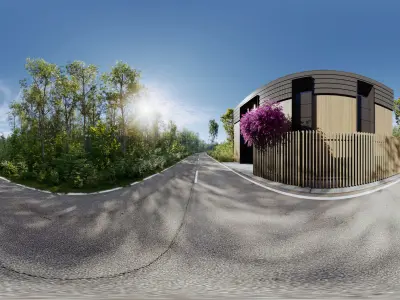Exterior001 modern house in woods 3D model