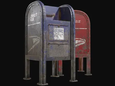 Mail Box 1 Low-poly 3D model