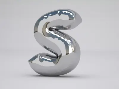 S Balloon Silver 3D model