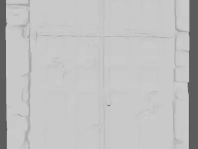 Ancient Indian wooden door with different type of lock security 3D model