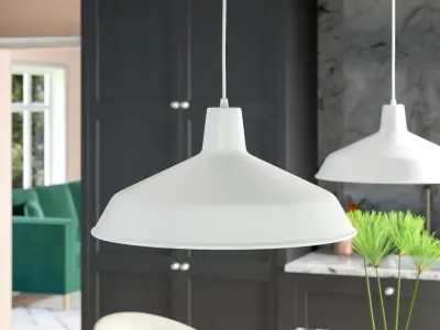 Zavijah 1 - Light Single Dome Pendant - 2 colour 3D model