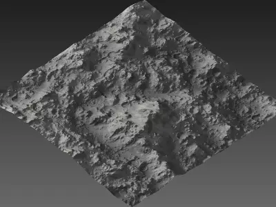 Large-Scale Moon Environment Low-poly 3D model
