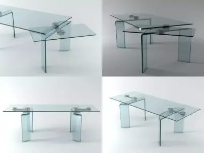 Ray four different glass tables 3D model