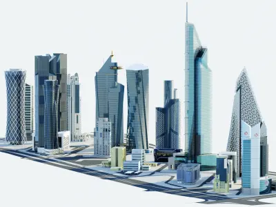 Doha - west bay 3D model