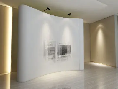 Curve Backdrop  Low-poly 3D model