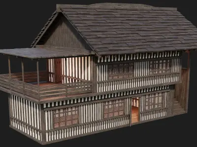 Old Medieval Building 4K Textures GameReady 112 Low-poly 3D model