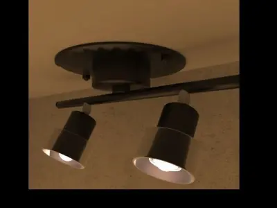 Spotlights ceiling light with two lights 3D model