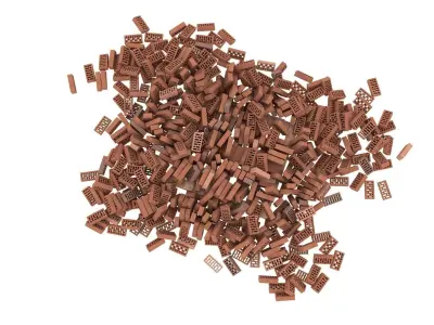 bricks pallet pile 1 3D model