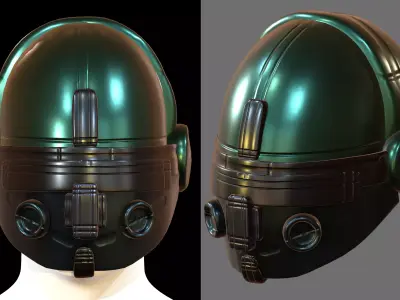 Gas mask helmet 3d model scifi Low-poly  Low-poly 3D model 187
