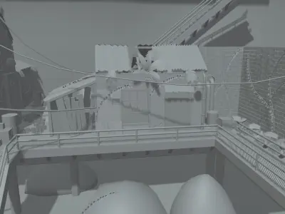 Port Cartoon Low-poly 3D model