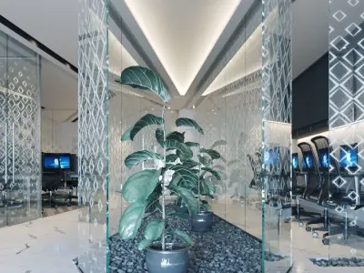 Office interior design 01 3D model