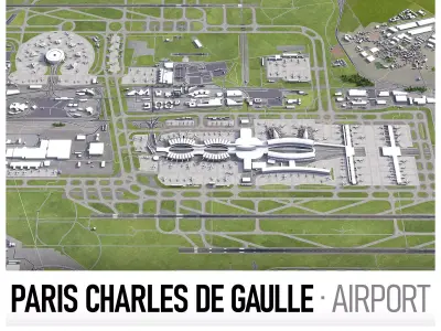 Paris Airport Low-poly 3D model
