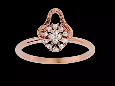 Light Minimalist Diamond Ring Earrings Pendant Set 3D print model