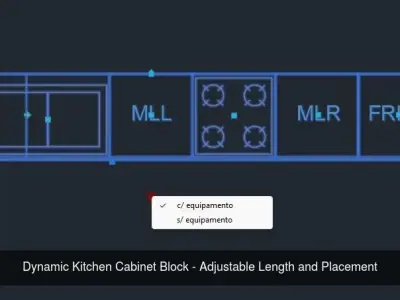 Dynamic Kitchen Equipment Block with Adjustable Display Options 3D Model Pack