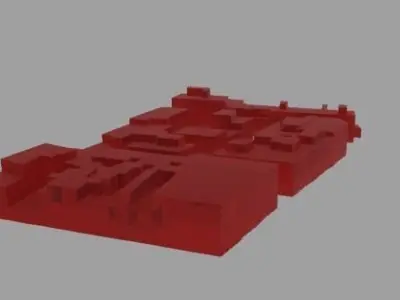 Cityscape building Low-poly 3D model