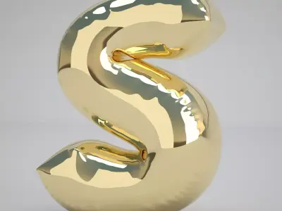 S Balloon Gold 3D model