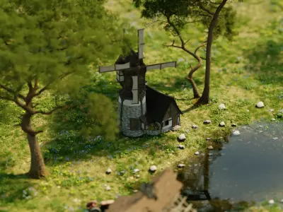 Animated miniature art 3D model
