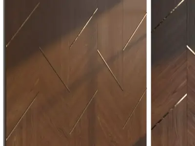 Wall panel 0334-shpon 3D model