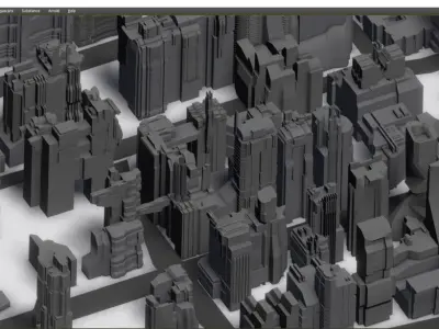 CERRERA city Low-poly 3D model
