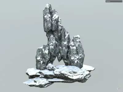 Low poly snow big rock formular Low-poly 3D model
