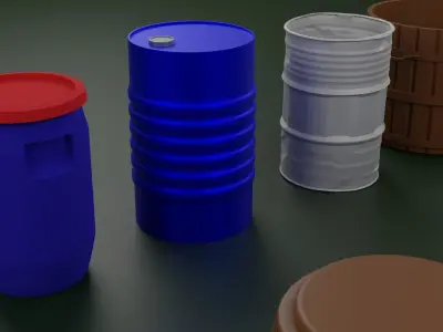 3D Models of a Variety of Barrels Free 3D model