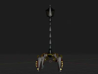 Victorian Lamp Robot Low-poly 3D model