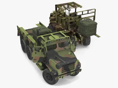  Military Forklift Loard Cargo to the OshKosh MTVR MK23 Rigged 