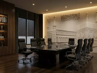 Kaaba Mosque  Relief Panel Wall Decor Set STL Mural CNC 331 3D model