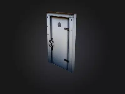 steel door  Low-poly 3D model