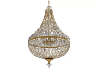 Antique Gold Chandelier 3D model