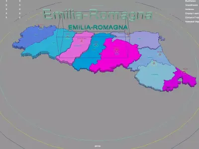 Emilia Romagna  Italy map region geography political geographic 3D model