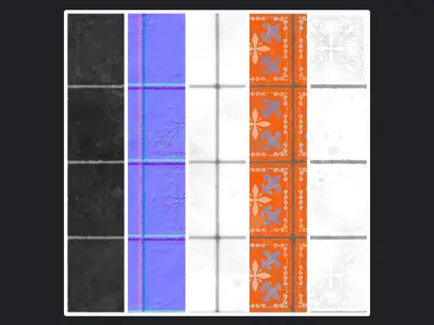 Stylized Portuguese Tiles Material 05 Texture