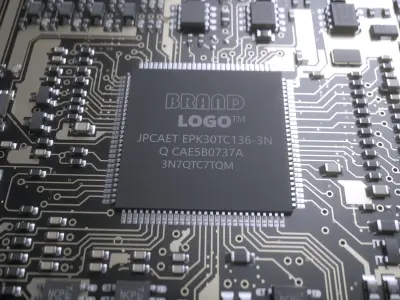 AI Electronic chip circuit board 3D model