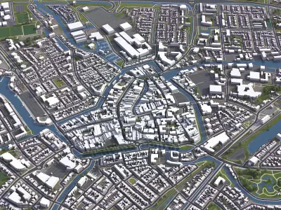 Sneek - 3D City Model Low-poly 3D model