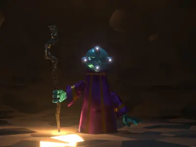 Alien Monk Low-poly 3D model