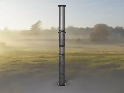 Galvanized Light-Column -12- Street-Light 9 Low-poly 3D model