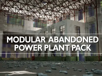 Modular Old Power Plant - 65 Modular Assets Pack Low-poly 3D model