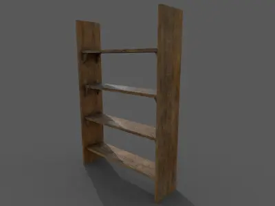 Wooden closet Low-poly 3D model Low-poly 3D model