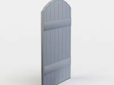 Wooden door Low-poly 3D model 18