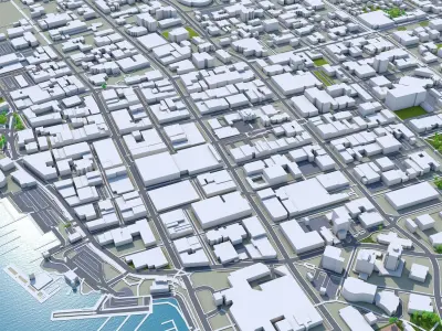 Victoria Canada 30km Low-poly 3D model