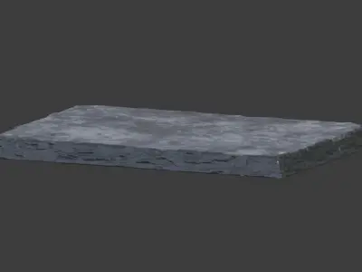 Slate plate Low-poly 3D model