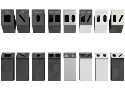 530 exterior and architecture 22 trash cans slope 3D model