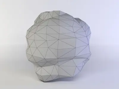 Small round rock  Low-poly 3D model
