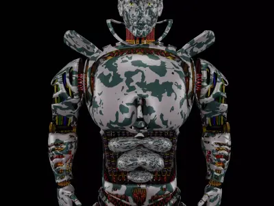 Robot Man With Gun 3D model