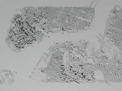 the city map Free low-poly 3D model