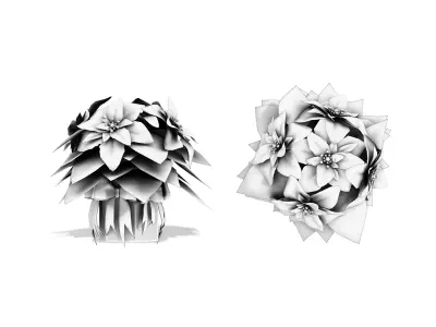 Poinsettia Gift Plant Low-poly 3D model