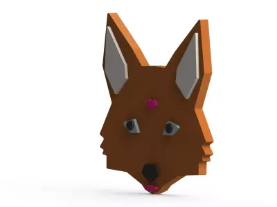 Geometric Low-Poly Fox Wall Decor 3D print model