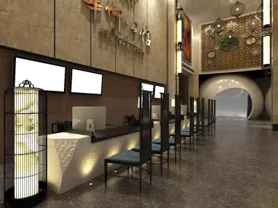 Business Restaurant - Coffee - Banquet  182 3D model