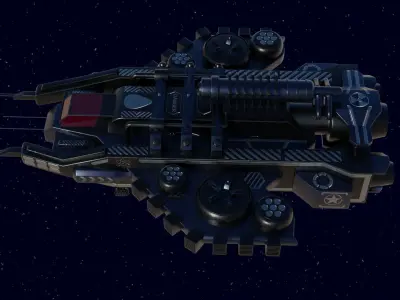 Spaceship Low-poly 3D model by kayao from CGTrader (Low-poly)